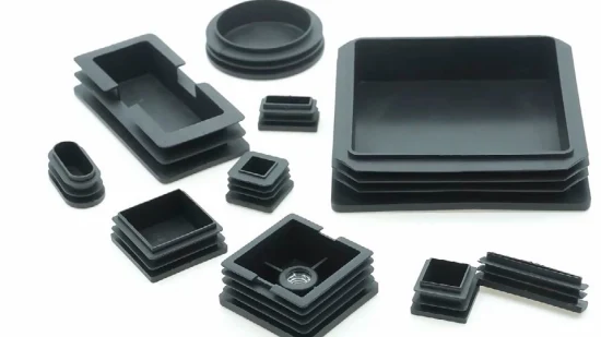 Tapones de plástico redondos negros de tamaños mixtos personalizados, tapa de extremo de inserción deslizante para pata de taburete de mesa de silla, cubierta de tapón de orificio de tubo